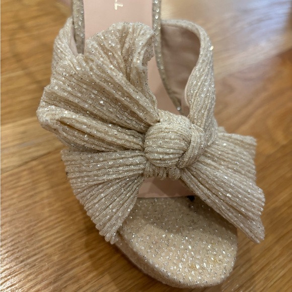 NWOT Loeffler Randall Natalia Platform Bow Heel Cream Sparkle Size 7.5 - Picture 6 of 6